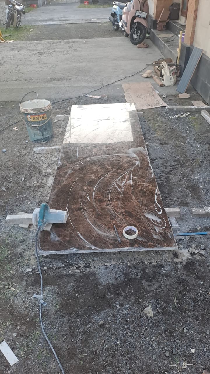 Proyek pemasangan marmer 5 oleh Karya Batu Alam Indonesia